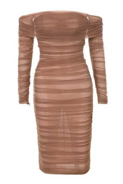 Женское Сетчатое платье с длинным рукавом и открытой спиной элегантное Клубное