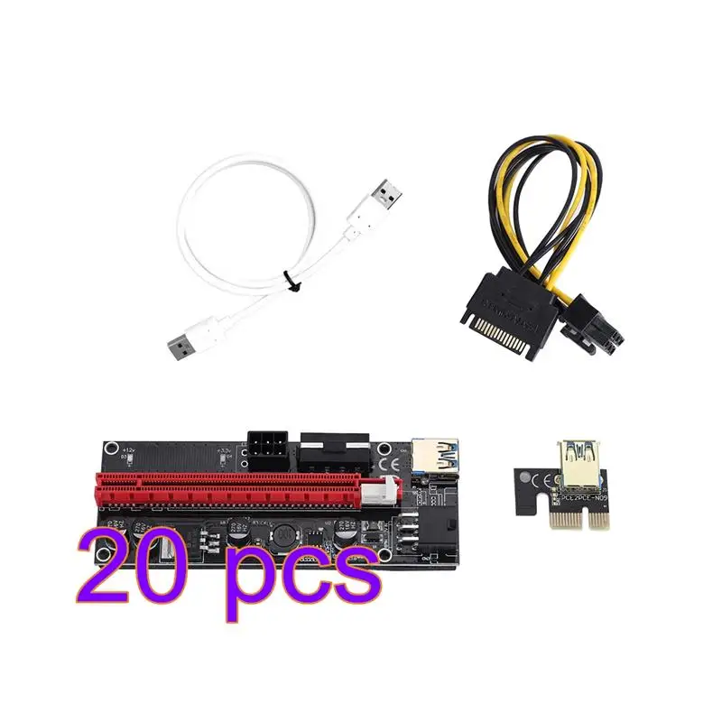 

PCI-E Riser Board 1X to 16X GPU Extender Riser Card PCI-E USB 3.0 GPU Adapter with 6pin Interface Computert Assosseries Dropping