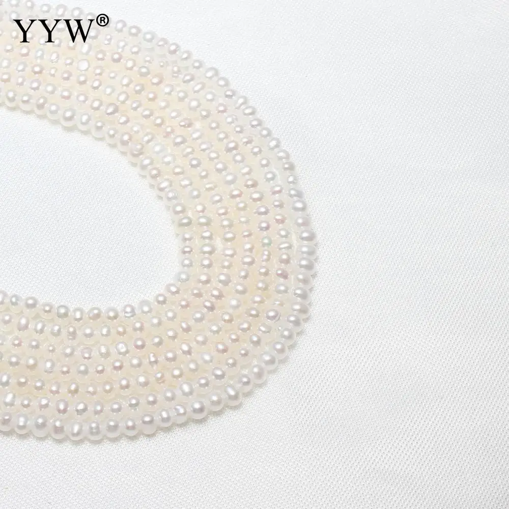 

YYW High Quality 2.5-3mm Cultured Potato Freshwater Pearl Beads Natural White Loose Beads For DIY Jewelry Making Approx 0.8mm