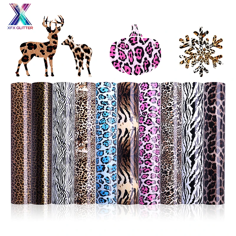 XINFANGXIU Htv виниловый рулон 1 лист 25*30,5 см PU леопардовая теплопередающая виниловая пленка стрейч тепловой пресс виниловая пленка утюжок HTV футболка