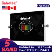 lintratek 5 band cellular amplifier for usa canada 2g 3g cdma 850 aws pcs 1700 1900 4g lte 700 b12 b13 signal booster repeater