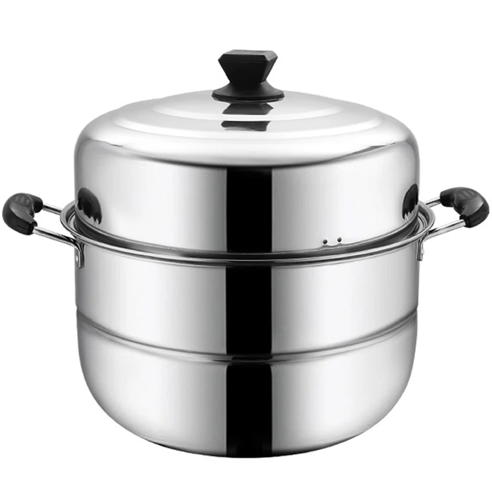 Двухслойная Паровая кастрюля из нержавеющей стали универсальный паровой горшок