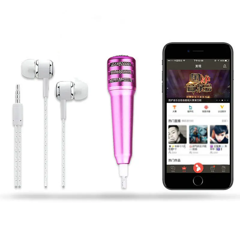 Портативный мини-микрофон для мобильного телефона корпус из алюминиевого сплава