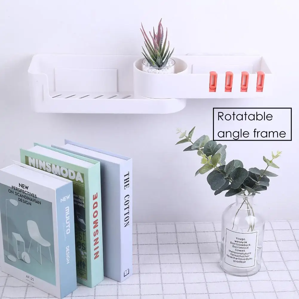 Органайзер для хранения бесшовный вращающийся штатив сливная полка ванной