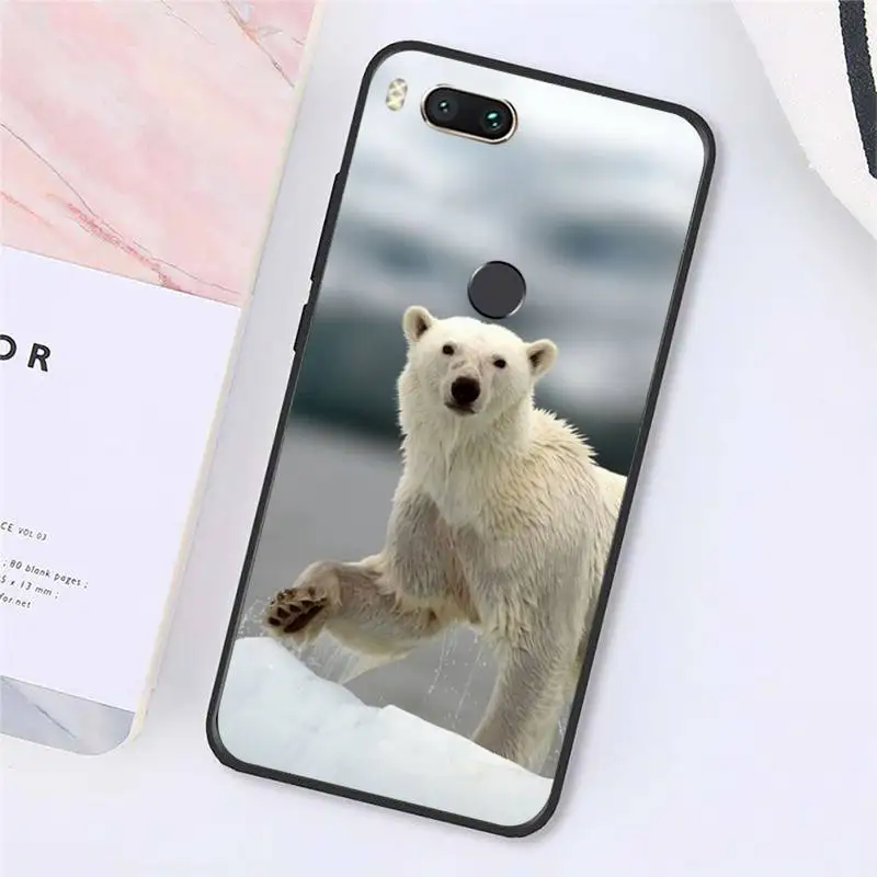

cold Polar bear white animal Phone Case For Xiaomi Redmi note 7 8 9 t k30 max3 9 s 10 pro lite Luxury brand shell funda coque