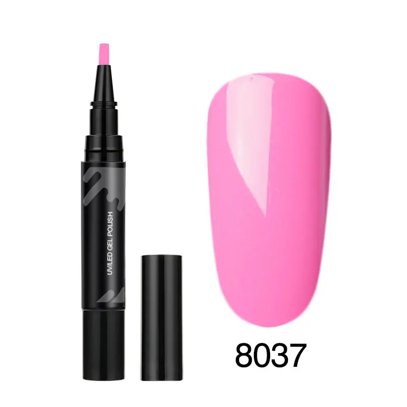 8037 Color LKE 3 Step Nail Gel Art Semi Permanent UV Hybrid Nail Gel Polish Nail Varnish Brush Pen Soak Off 10 seconds fast drying - Цвет: 8037 Color