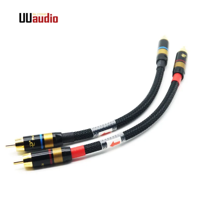 UU27 2 шт./пара HIFI 4N OFC RCA кабель мужской аудиокабель/0 м 0 5 1 черный|Кабели VGA| |