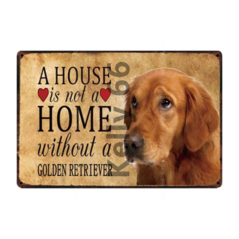 Металлический предупредительный знак Kelly66 Правила собаки поцелуй 20 х30 см | Дом и