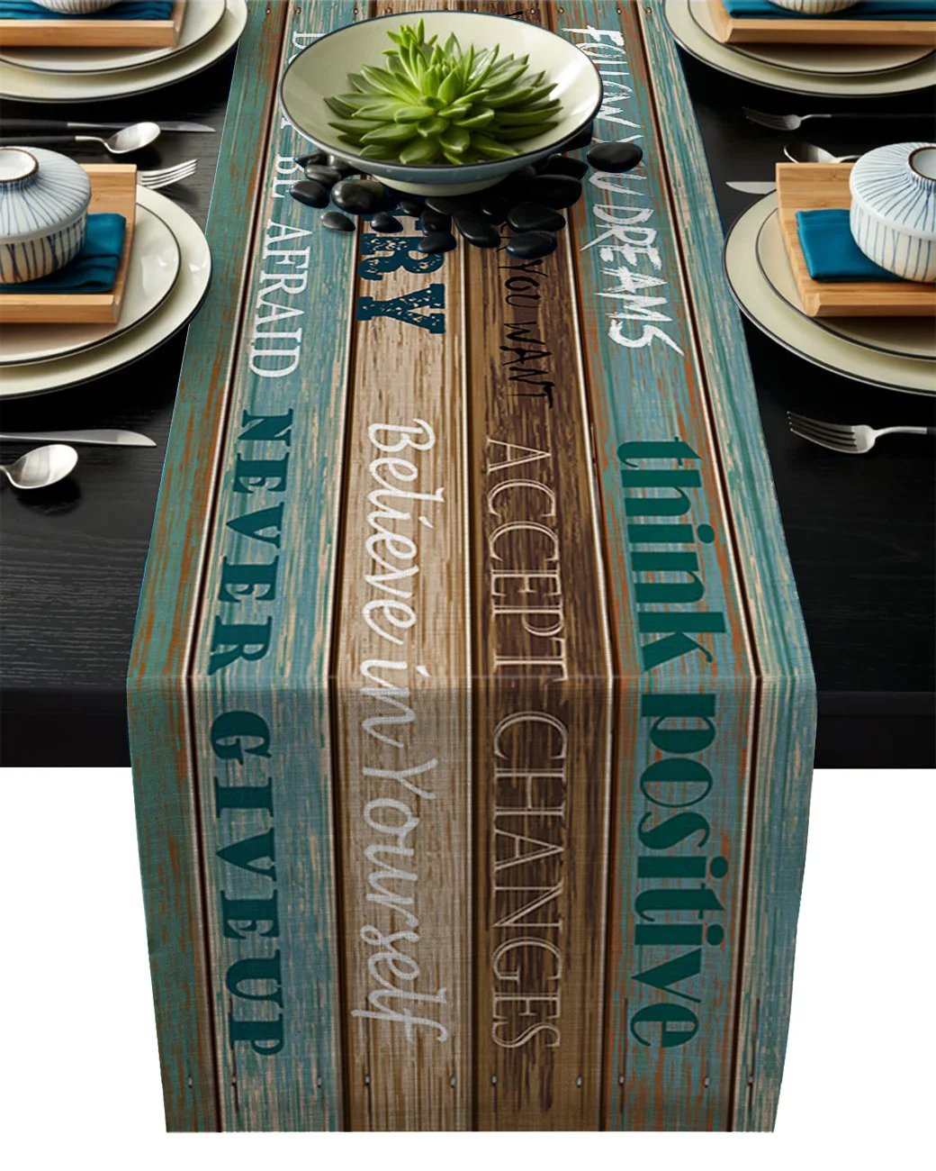 

Винтажная деревянная настольная дорожка Follow You Dreams, домашний декор для столовой, настольная Скатерть для свадьбы, Рождества, вечеринки, Наст...