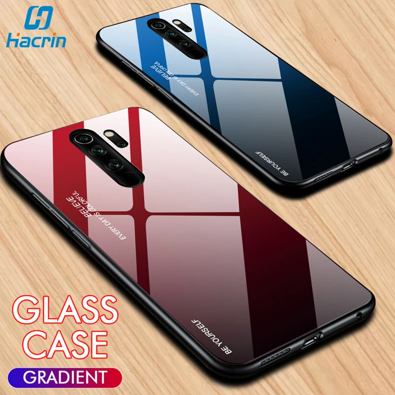 Tempered Glass Case For Xiaomi Redmi Note 8 pro Gradient Bumper Hard Back Full Cover Global Version |