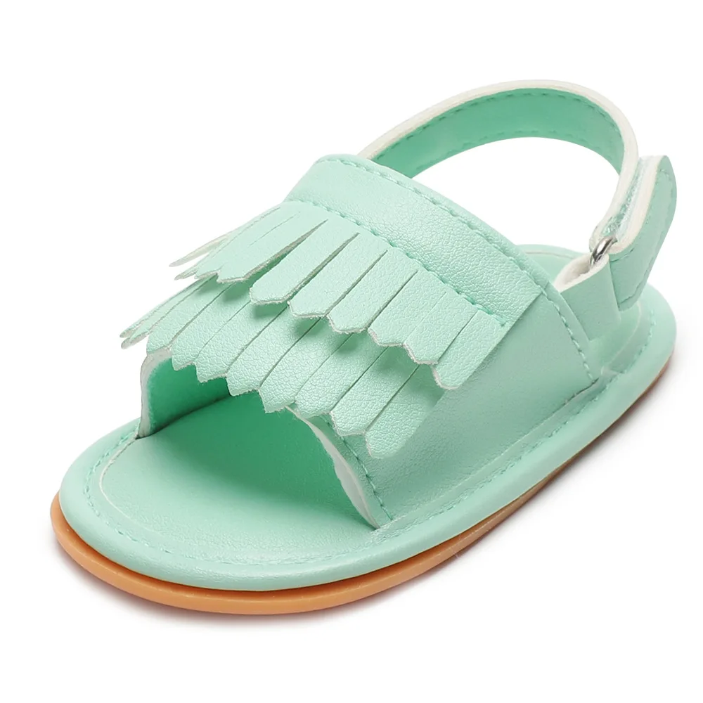 Сандалии с бахромой для маленьких девочек и мальчиков мягкая нескользящая обувь