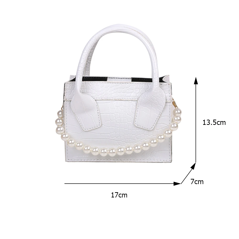 

Fashion Women Alligator Pattern Shoulder Crossbody Bags PU Leather Messenger Bag Casual Ladies Pearl Chain Small Handbag Purse