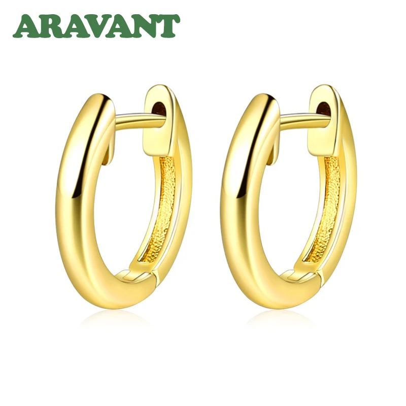 

925 Silver 18K Gold Hoop Earrings For Women Fashion Jewelry