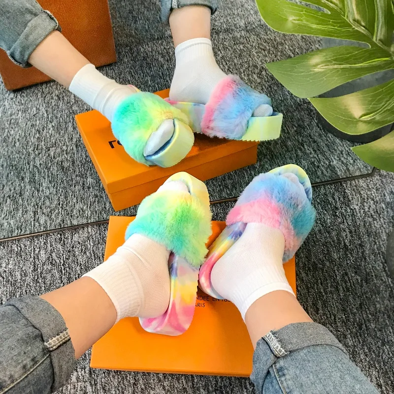 

Women Slippers 2021 Summer Shoes for Women Color tie-dye Sandals Platform Women flip flop Ladies Slides Beach Shoes