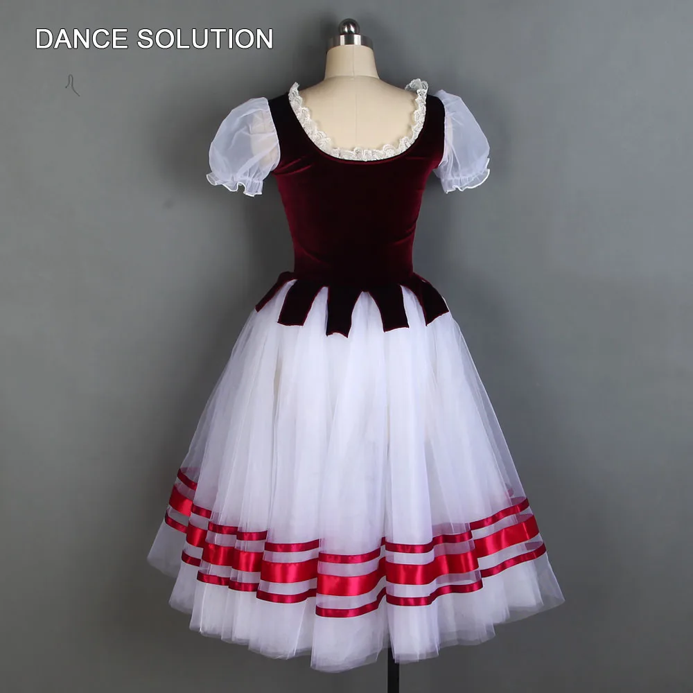 Бургундия Жизель танцевальный костюм пышные рукава балетное танцевальное