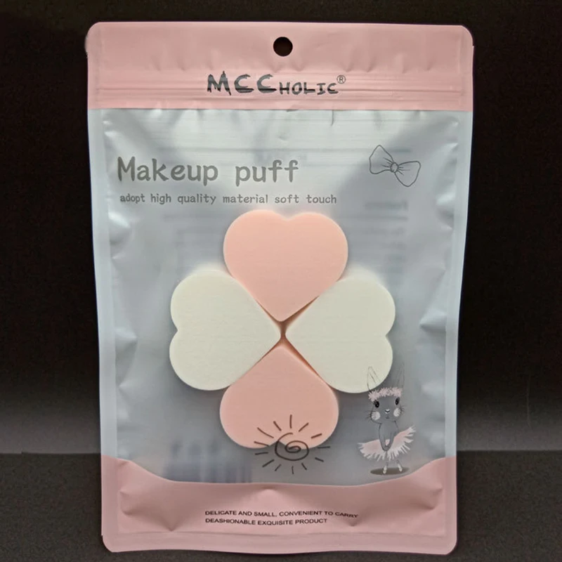 4 шт./компл. Косметическая Мягкая волшебная губка в форме сердца для чистки лица