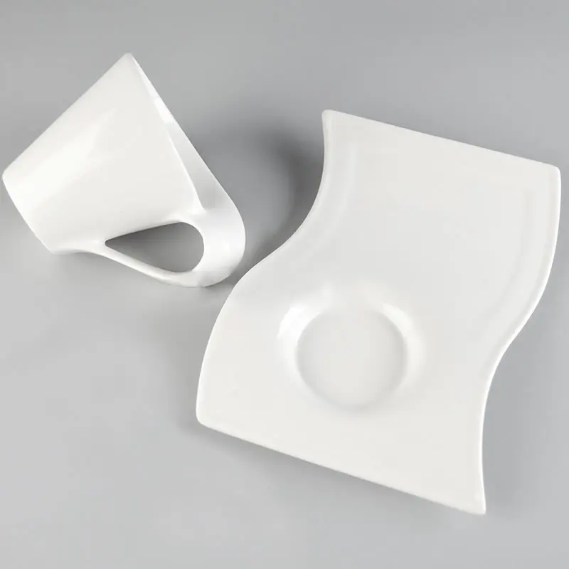 Керамическая кофейная кружка OBR 200 мл креативные кружки в форме волны и с подносом