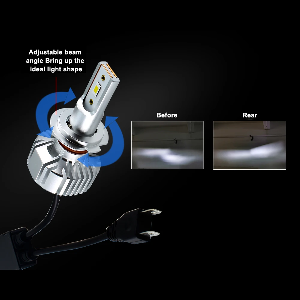 

1Pair Car Headlight H4 H7 Fanless LED Headlight Bulb H1 H3 H11 H16 9005 9006 9012 Three Colors 6500K 4300K 3200K 6000LM Headlamp