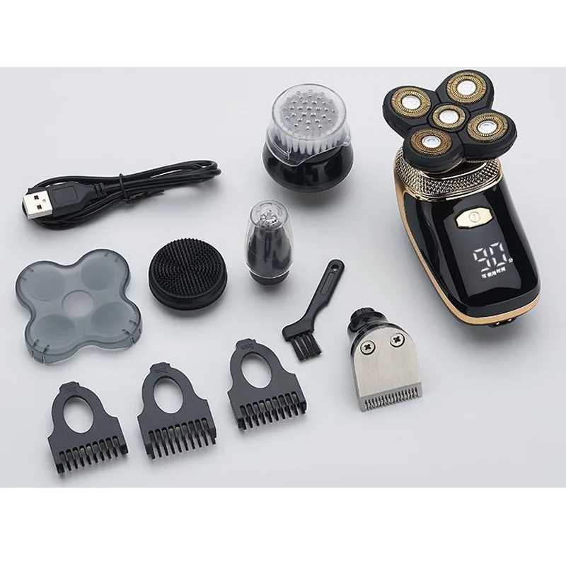 

Surker LK-5810 5 in 1 Rechargeable Electric Shaver Five-edged Shaver Trim Nose Hair Trim Face Cleaner Shave Head