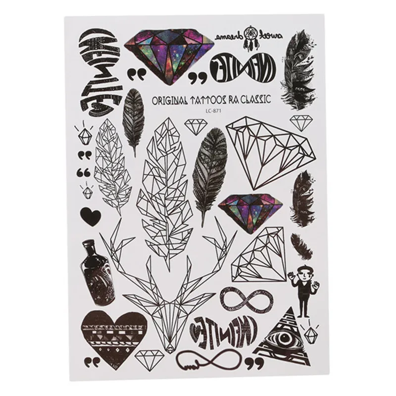 Водостойкое временное тату хна поддельные флеш-тату наклейки для влюбленных