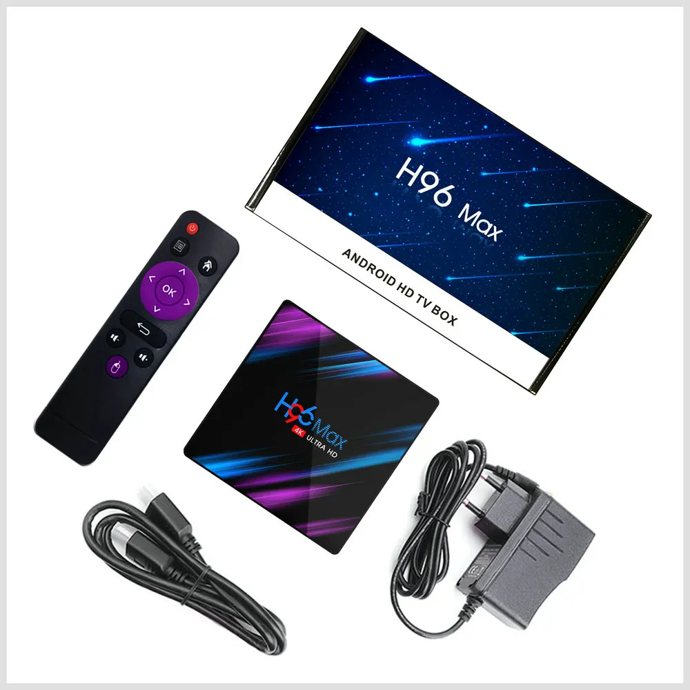 H96 MAX Смарт ТВ коробка Android 10 0 4G 64GB 4 ядра Беспроводной IP 4K USB Netflix Youtube Декодер