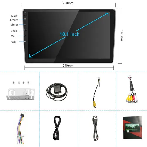 Podofo 2din Автомагнитола 10," дюймов Android8.0 Система Авто Стерео 2.5D экран Bluetooth wifi gps четырехъядерный 1+ 16 ГРОМ для Универсальный - Цвет: 10.1  No Camera
