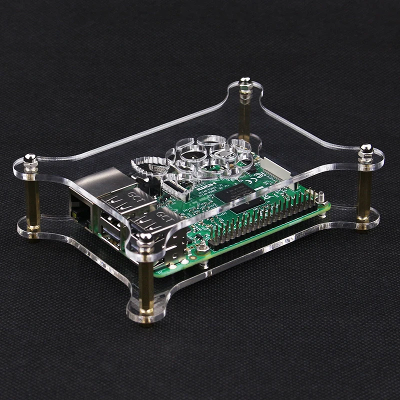 Прозрачный Акриловый чехол S ROBOTRaspberry Pi 4 корпус с логотипом совместимый Raspberry 3B