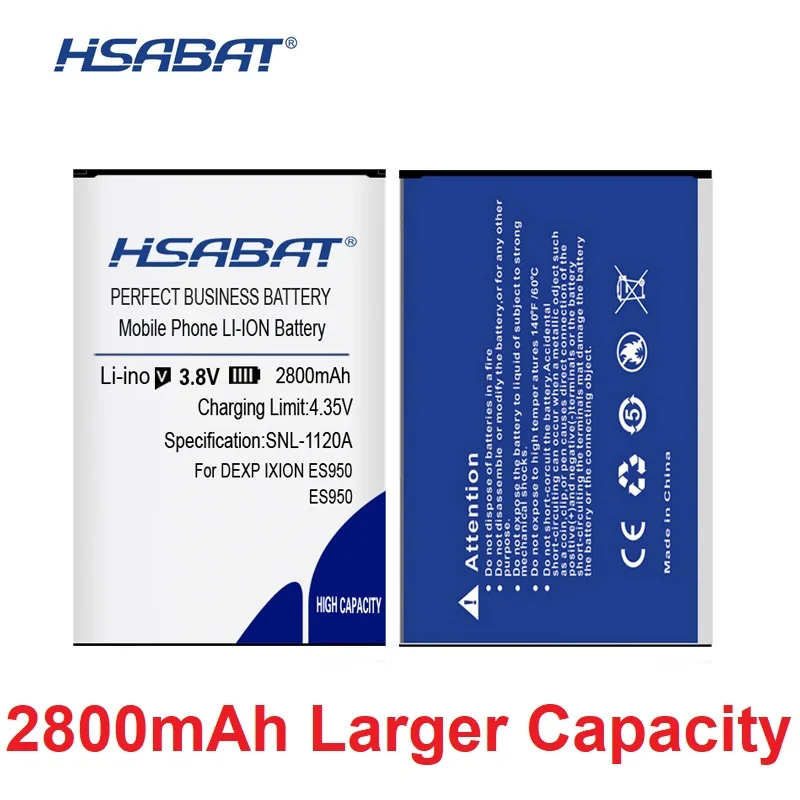 Аккумулятор HSABAT 0 Cycle 2800 мАч для DEXP Ixion ES950 высококачественный мобильный телефон