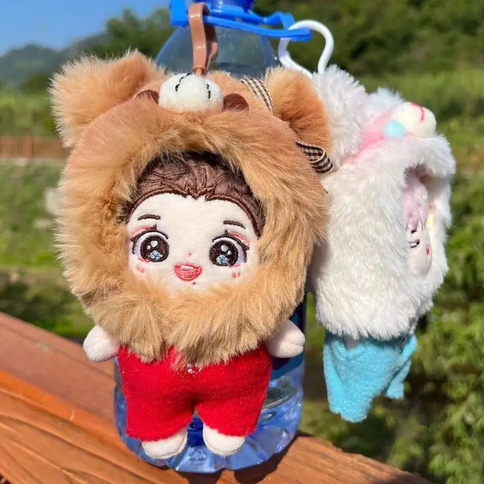 

Handmade 1pc Cute Brown/White Bear Plush Head Cover Hat for IDOL KPOP 10cm Plush Doll With Pendant