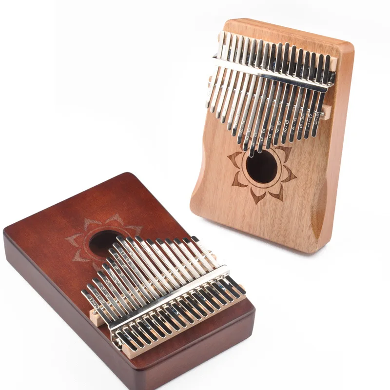 

Корпус из красного дерева, музыкальный инструмент Kalimba, пианино для большого пальца, 17 клавиш, портативный пианино Mbira из африканского дерев...
