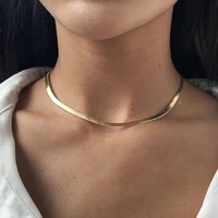 punk vintage stainless steel style layer geometry of clavicle chain for birthday gift fashion jewelry m6050