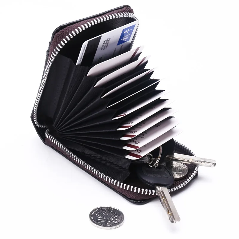 

Unisex Short Coin Purse Leather Multi Layer Slim Mini Clutch Wallet Cash ID Card Holder Blocking Hasp Zipper Case Bags