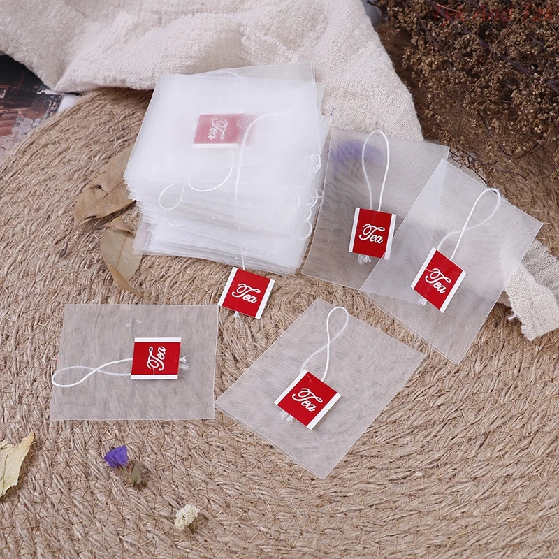 

100pcs/lot Tea Bag Infuser With String Heal Seal 7 x 6cm Sachet Filter Paper Teabags Empty Tea Bags