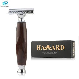 HAWARD Safety бритва с двойными краями, Мужская Классическая Ручная бритва из древесной смолы с ручкой для бритья и удаления волос, 10 лезвий