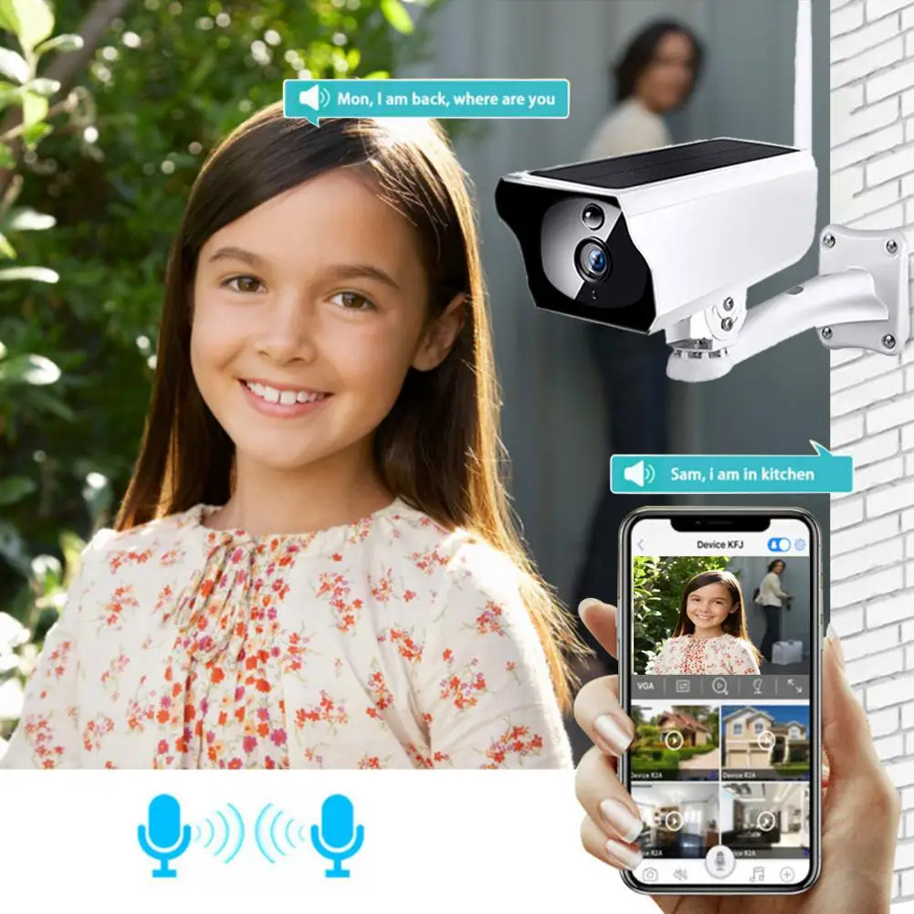 1080P Солнечная камера HD Беспроводная IP67 WiFi видеонаблюдения Solaire CCTV IP 850nm