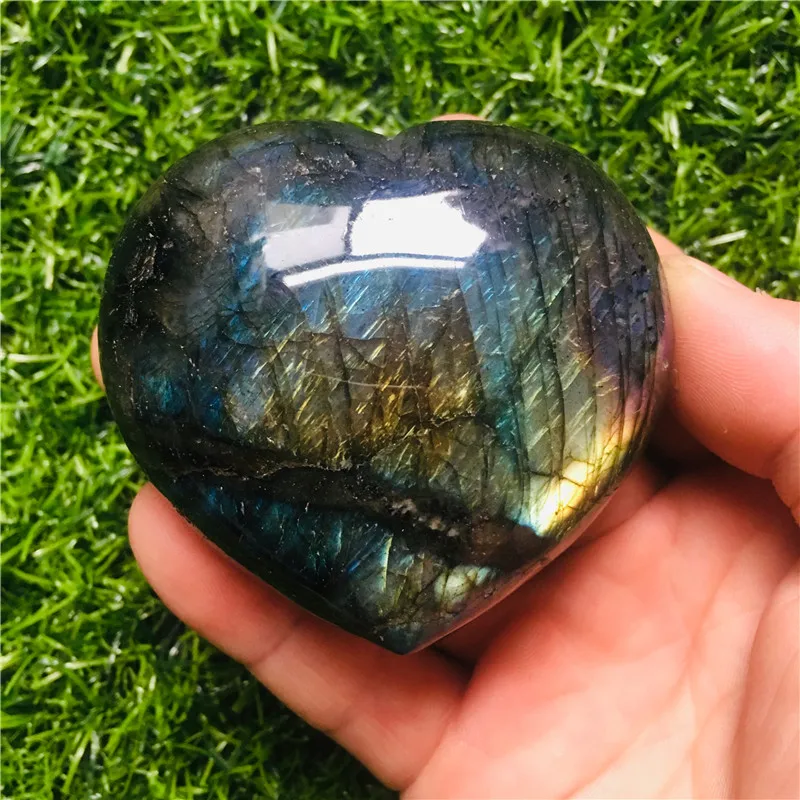 Природный кристалл лабрадор сердце красочное сердце|Камни| |