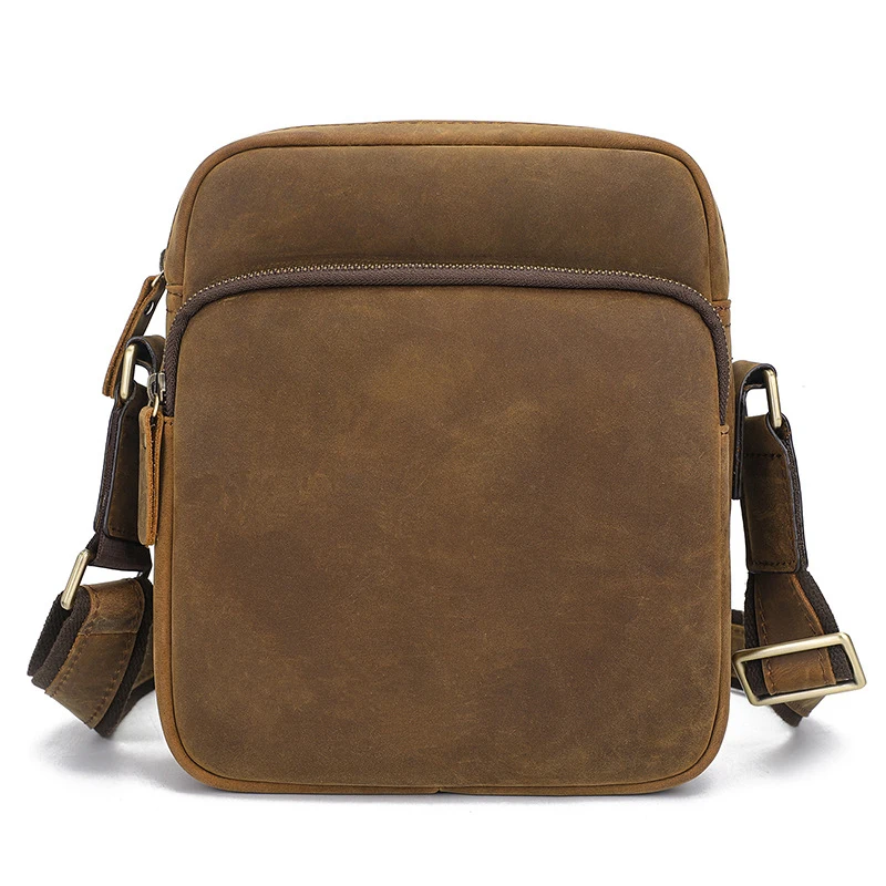 

Luufan 2021 New Retro Genuine Leather Male Handbag Shoulder Bag Casual Zipper Crossbody Shoulder Bag Messenger Bag For Men