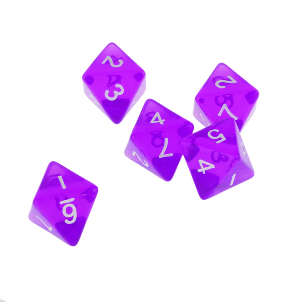 Набор кубиков D8 для D & TRPG 5 шт. двусторонние кубики ролевых игр принадлежности
