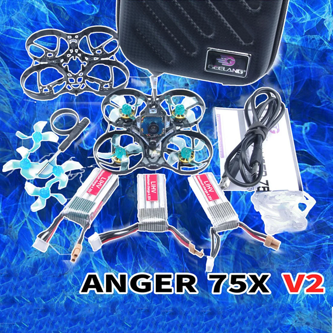 Гоночный Квадрокоптер GEELANG ANGER 75X BWhoop 3 4S FPV с управлением полетом|Детали и