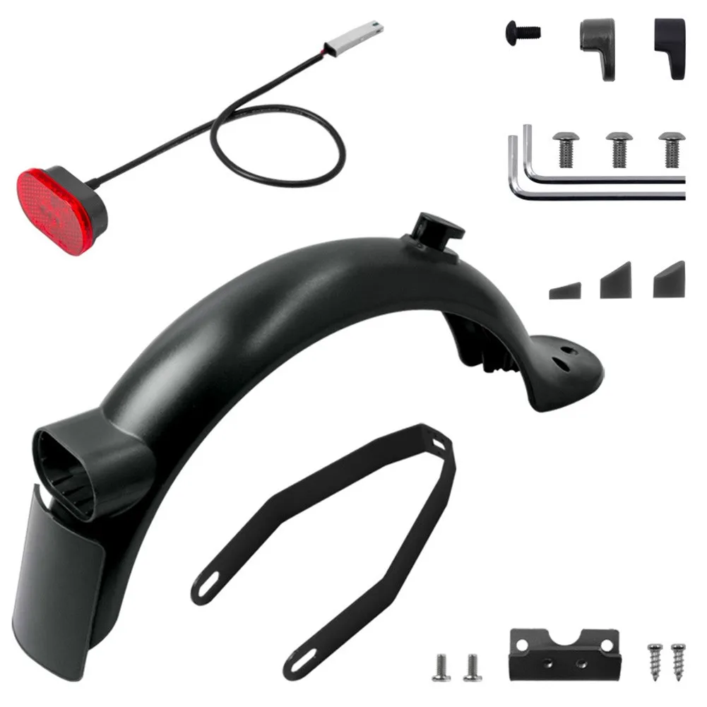 

Black/White Mudguard Electric Scooter Rear Fender Mudguard Taillight Bracket Kit For Xiaomi M365/PRO ABS And PC Mudguard Set