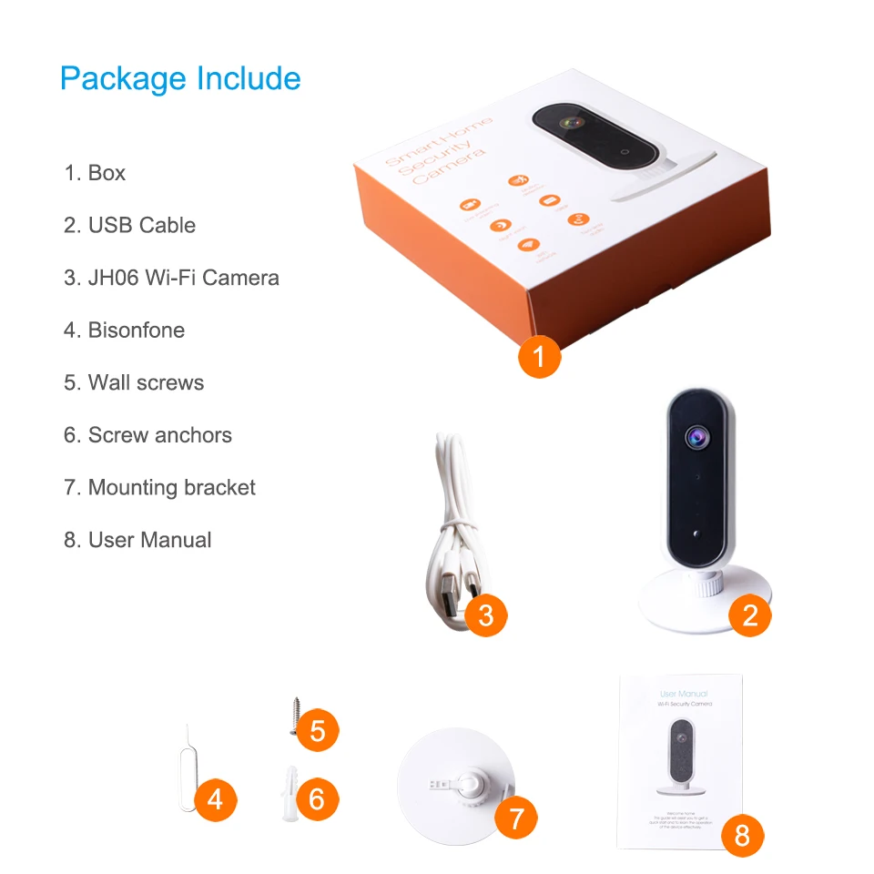 Jimi JH06 Wifi Camera1080P Wireless Video Surveillance Night Vision Home security With 30 Day Free Cloud For Indoor Baby Monitor