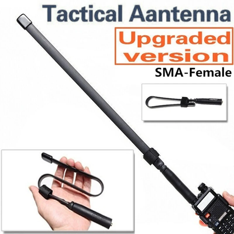 SMA-Female Foldable CS Tactical Antenna Dual Band 144/430Mhz 20 Watt For Walkie Talkie Baofeng UV-5R UV-82 Ham Radio Antenna