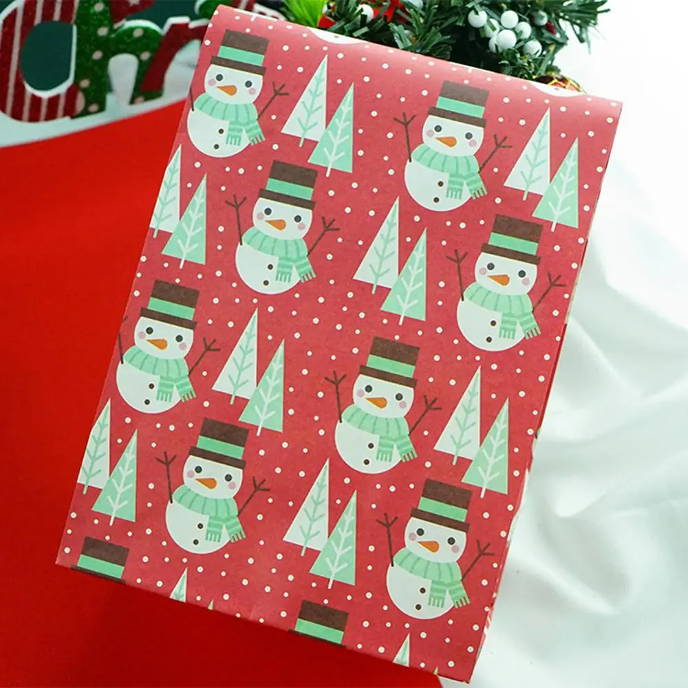 DIY счастливый Рождественский подарок бумажные пакеты Снеговик Рождественская