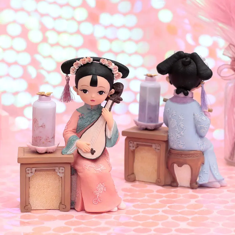 Традиционная китайская королевская маленькая фигурка принцессы леди светильник