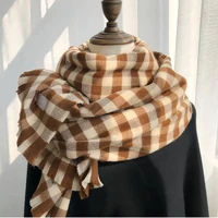 luxury brand 2021 cotton lady big shawl imitation cashmere scarf autumn and winter thickening warm letter printing shawl scarf