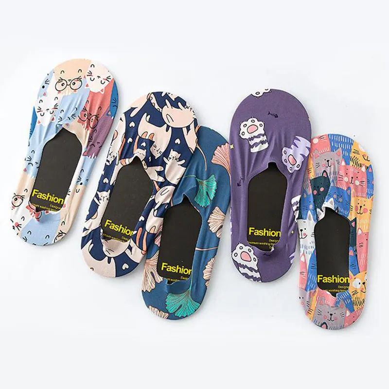 

Male Camouflage Hip-hop Funny Summer Socks Creative Printing Ultra-thin Invisible Socks Men's Fashion Soft Ice Silk Boat Socks