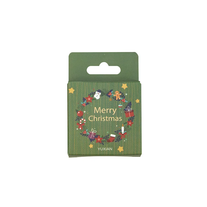 

(50 sheets/box) Boxed Sealing Sticker Christmas Blessing Series Vintage Handbook Diary Shaped Decorative Sticker