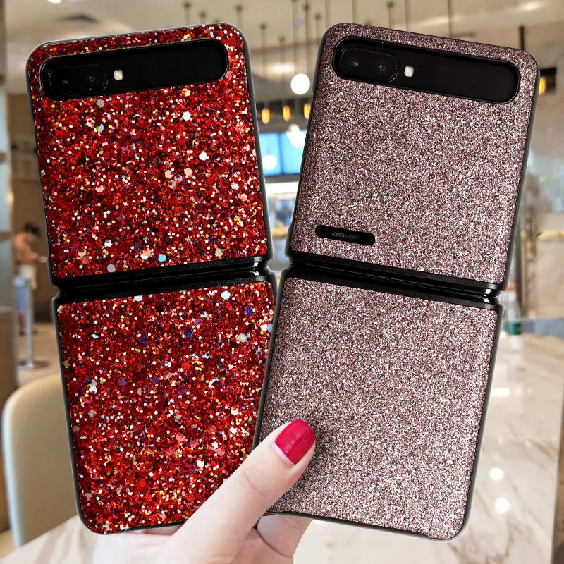 

Fashion Bling Glitter Rhinestones Case Cover For Samsung Galaxy Z Flip 5G 4G Luxury Shockproof Protective Cover For F7070 F7000