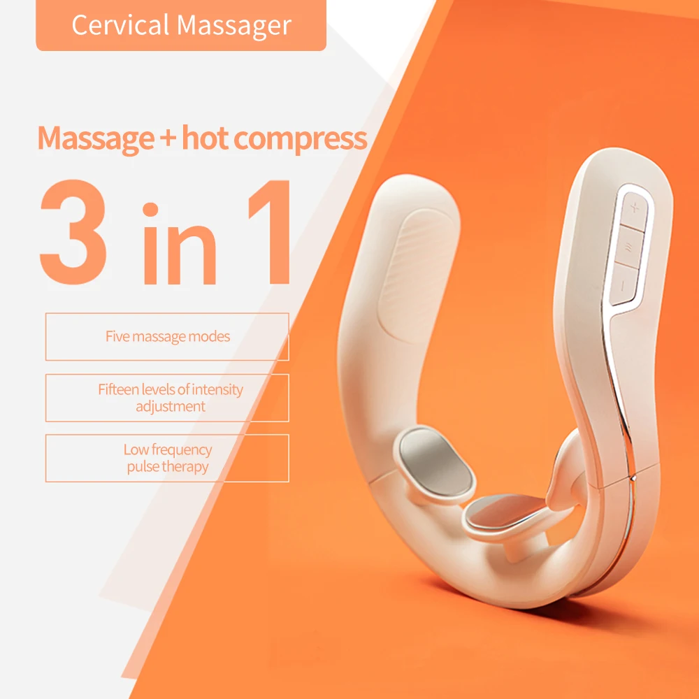 Neck Massager Remote Control Gel Sticker Smart Pulse Relieve Relax Cervical Full Body Back Shoulder Leg Massage Hot Compress
