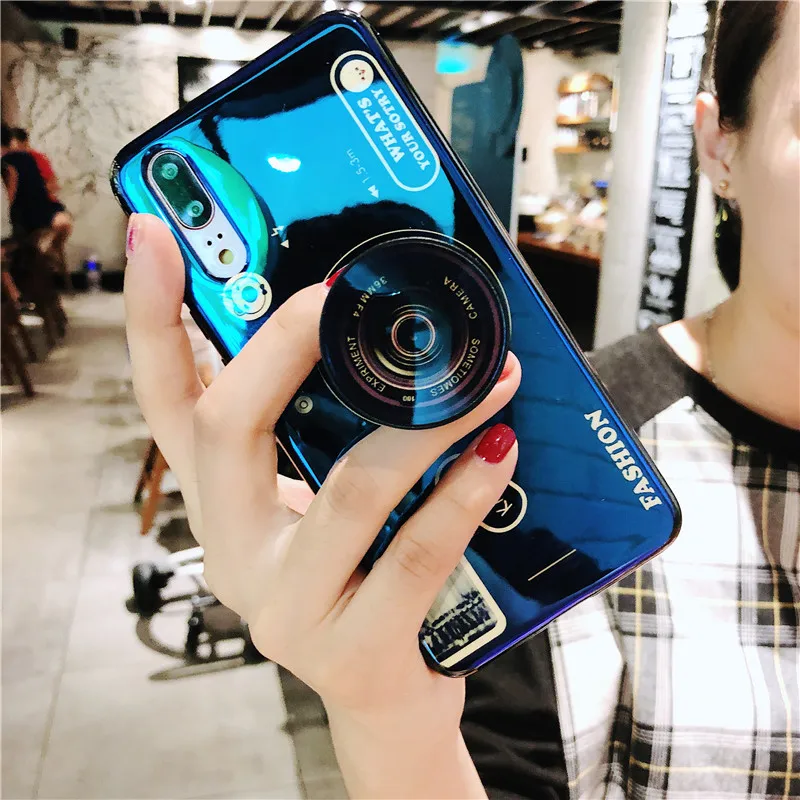 Чехол подставка с 3d камерой Blue Ray для Huawei P Smart Plus 2019 Z Nova 3i 3 4e 4 5 5i Pro Мягкий